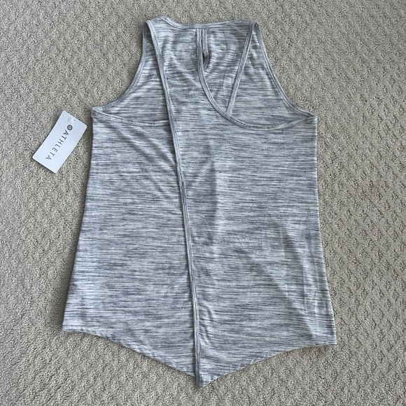 Athleta Essence Spacedye Tie Back Tank Gray/White Med NWT Athleisure Yoga Soft - Picture 10 of 16